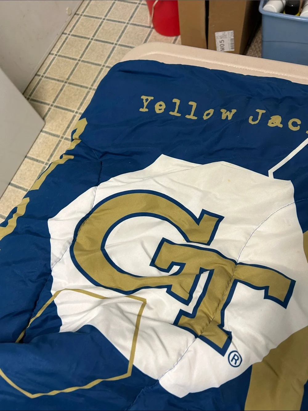 Georgia Tech Blue and Gold Comforter & Pillow Case